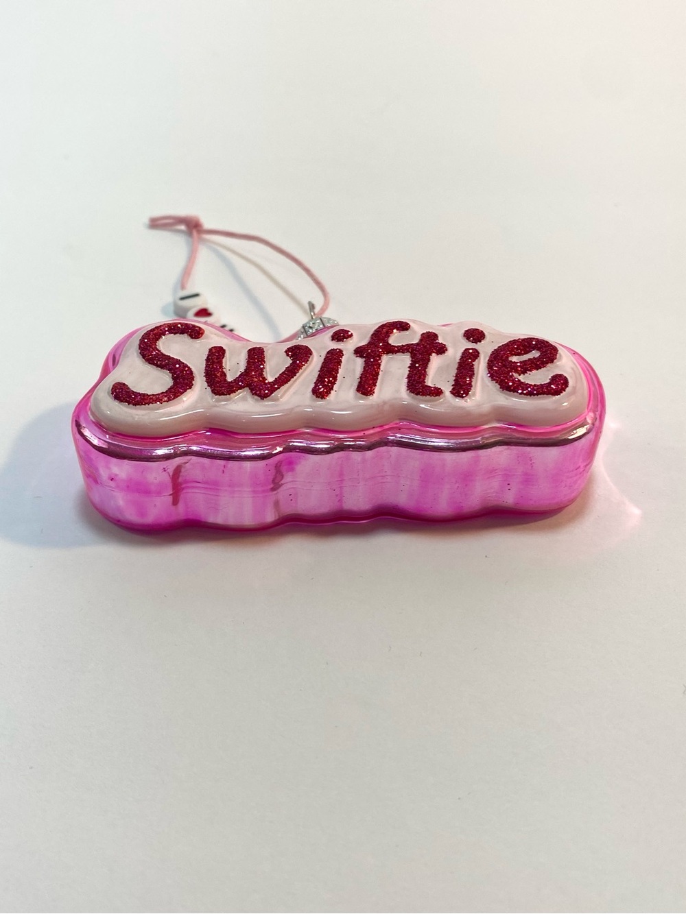 Swiftie Pink Glitter Glass Ornament by Cody Foster Taylor Swift Fan Collectible - Picture 3 of 8